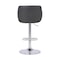 Armen Living Toby Gray Faux Leather Adjustable Height Swivel Walnut Wood and Chrome Bar Stool LCTOSWBAWAGR - alternate 3